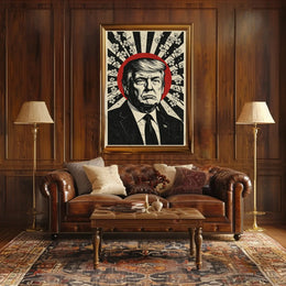 Stylized Leadership Portrait Retro Political or Propaganda Poster PosterGoat