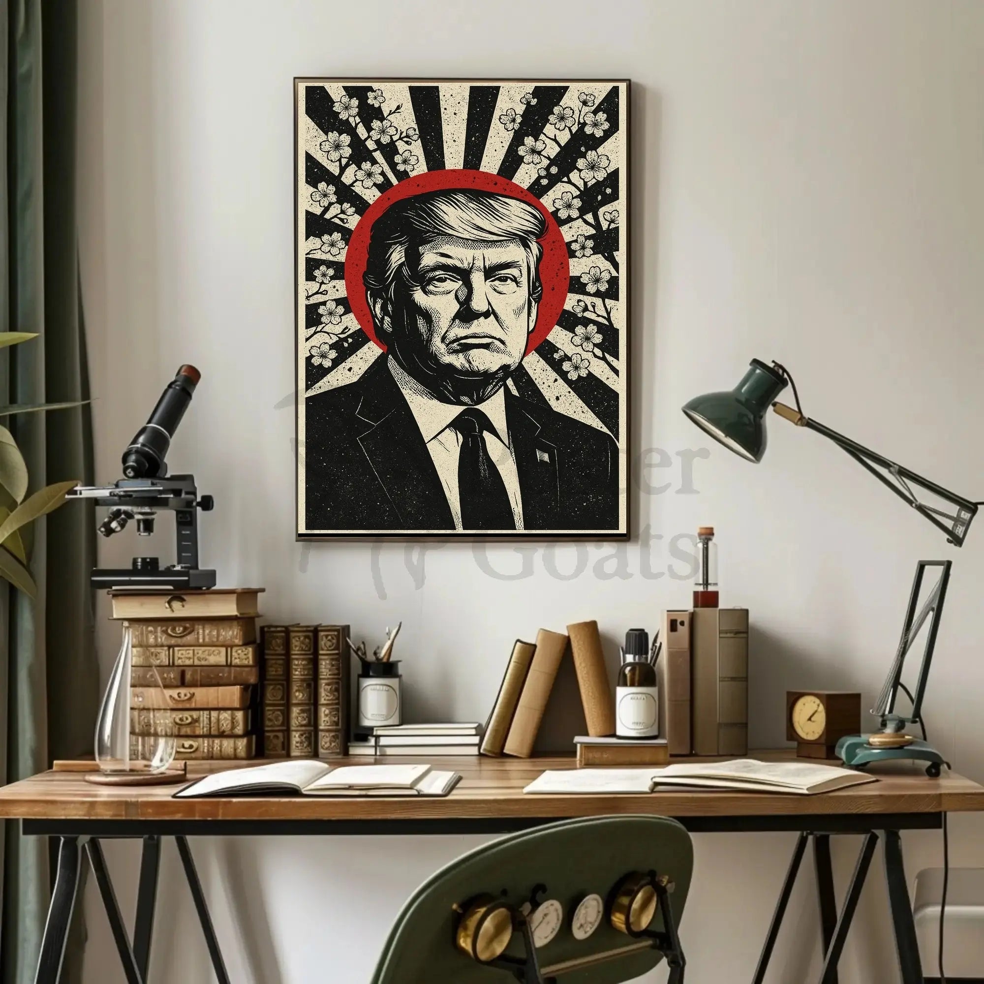 Stylized Leadership Portrait Retro Political or Propaganda Poster PosterGoat