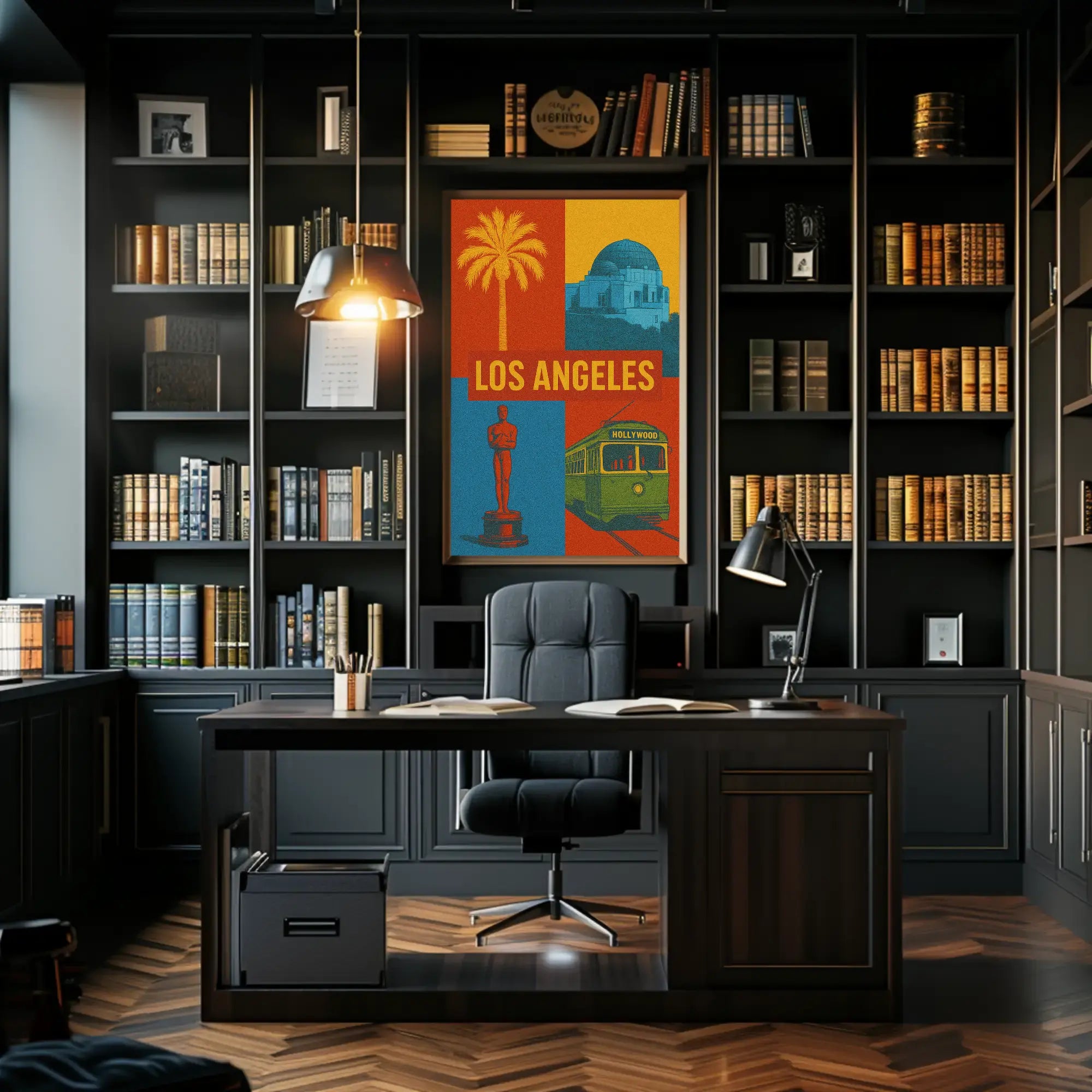 Stylized Los Angeles Retro Design Travel Poster PosterGoat