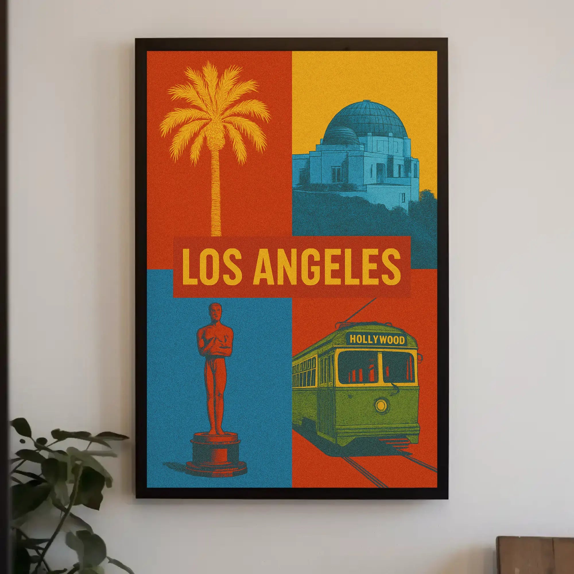Stylized Los Angeles Retro Design Travel Poster PosterGoat