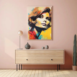 Stylized Mid-Century Woman Pop Art Poster PosterGoat