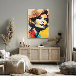 Stylized Mid-Century Woman Pop Art Poster PosterGoat
