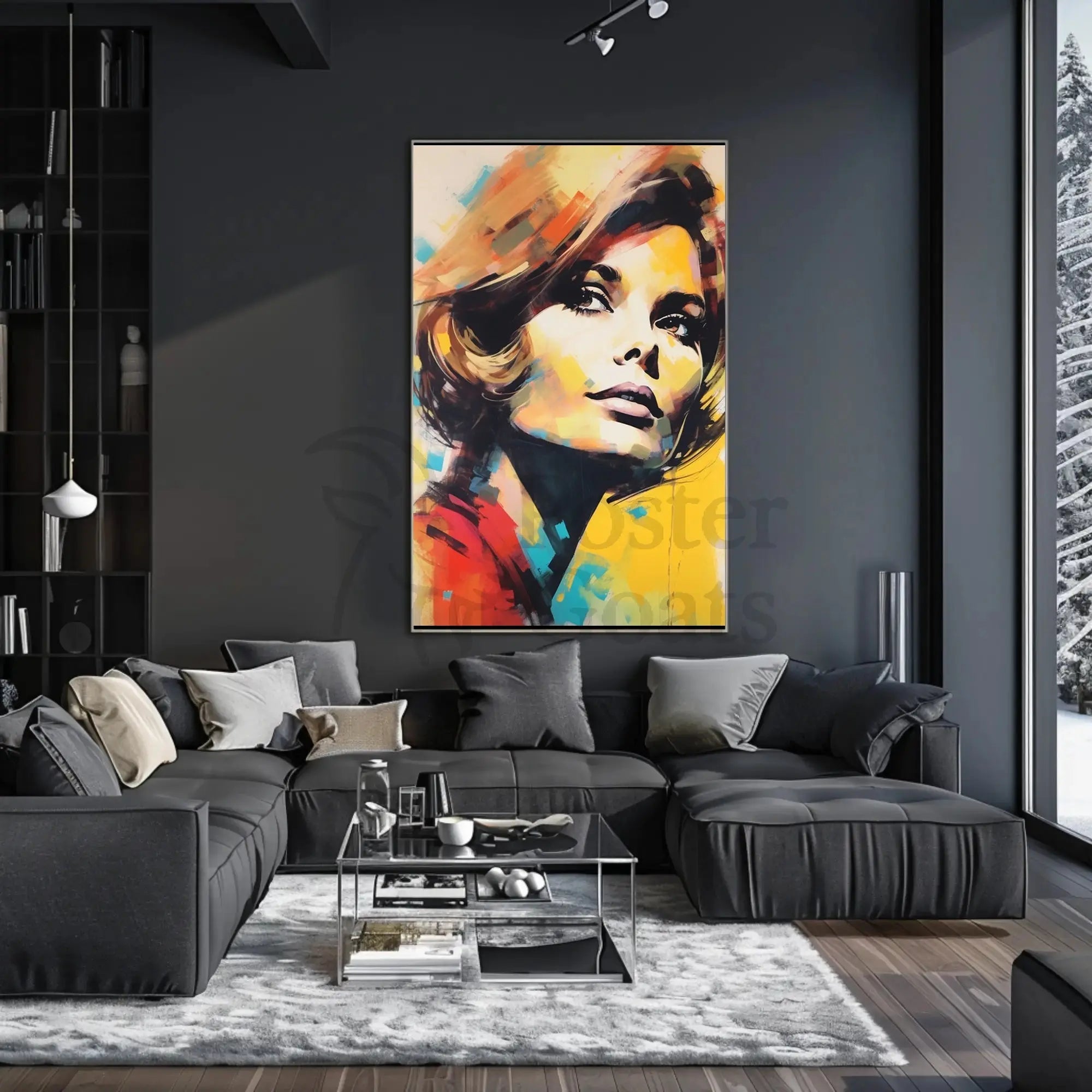 Stylized Mid-Century Woman Pop Art Poster PosterGoat