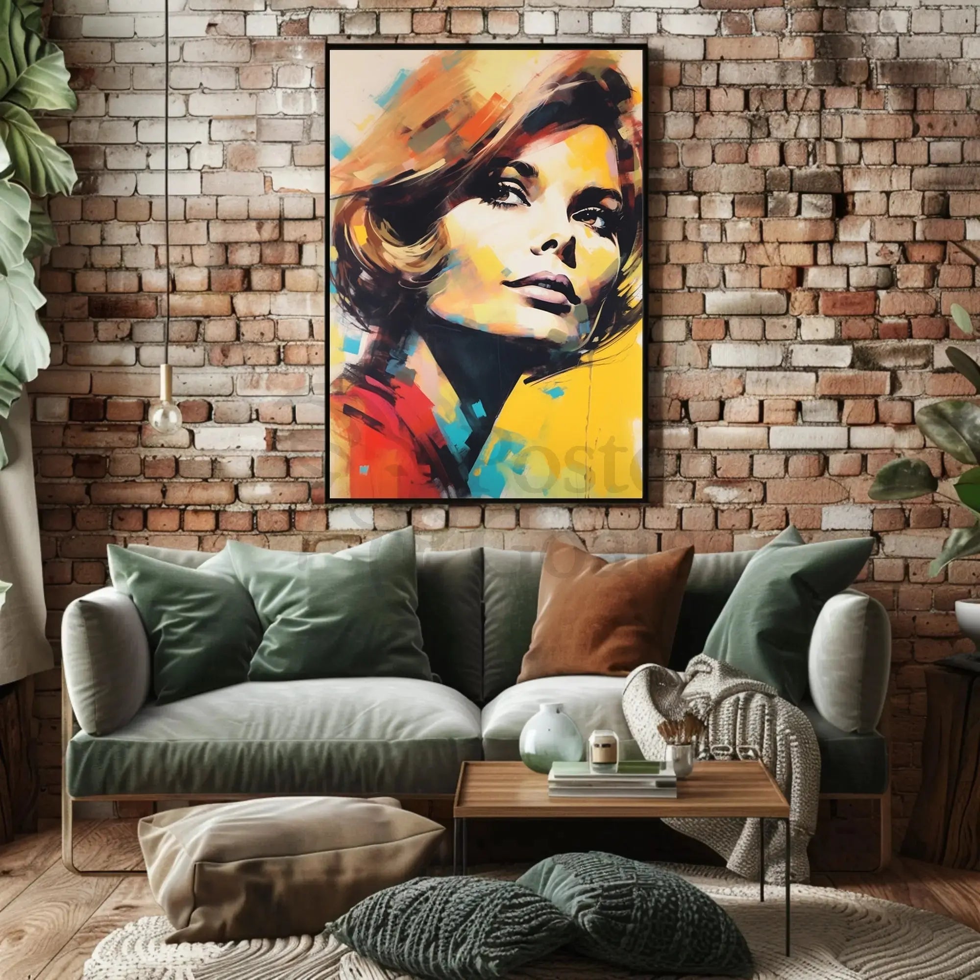 Stylized Mid-Century Woman Pop Art Poster PosterGoat