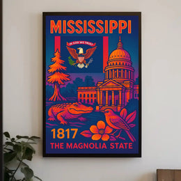 Stylized Mississippi Heritage Art Print - Cultural or Heritage Poster PosterGoat