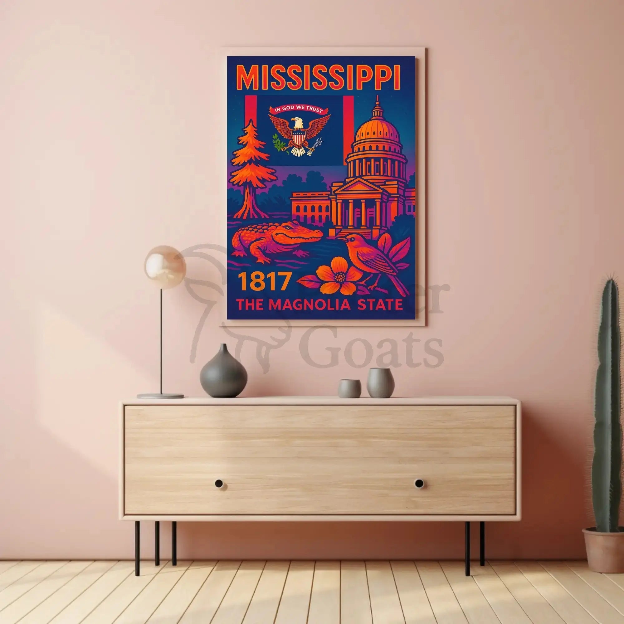 Stylized Mississippi Heritage Art Print - Cultural or Heritage Poster PosterGoat