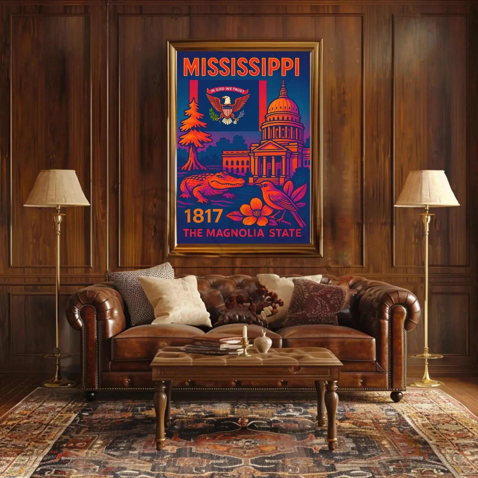 Stylized Mississippi Heritage Art Print - Cultural or Heritage Poster PosterGoat