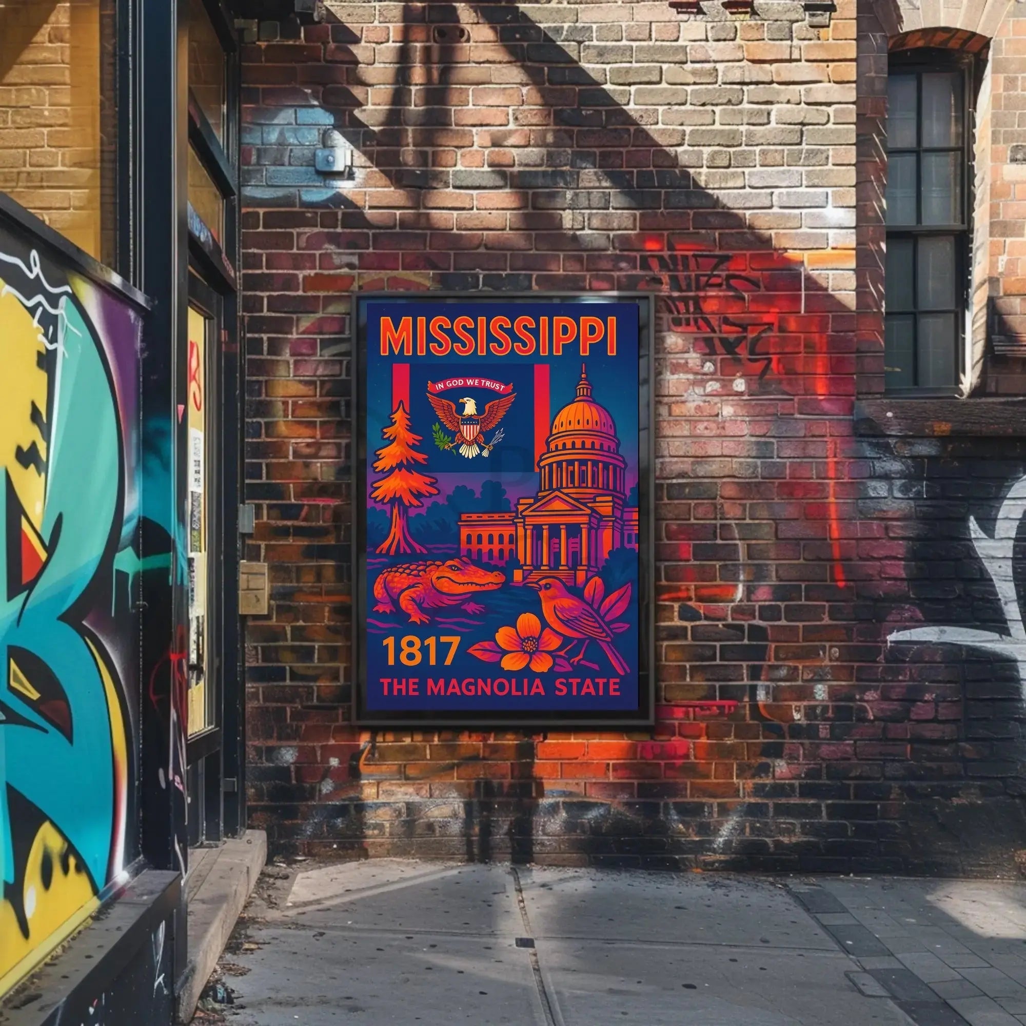 Stylized Mississippi Heritage Art Print - Cultural or Heritage Poster PosterGoat