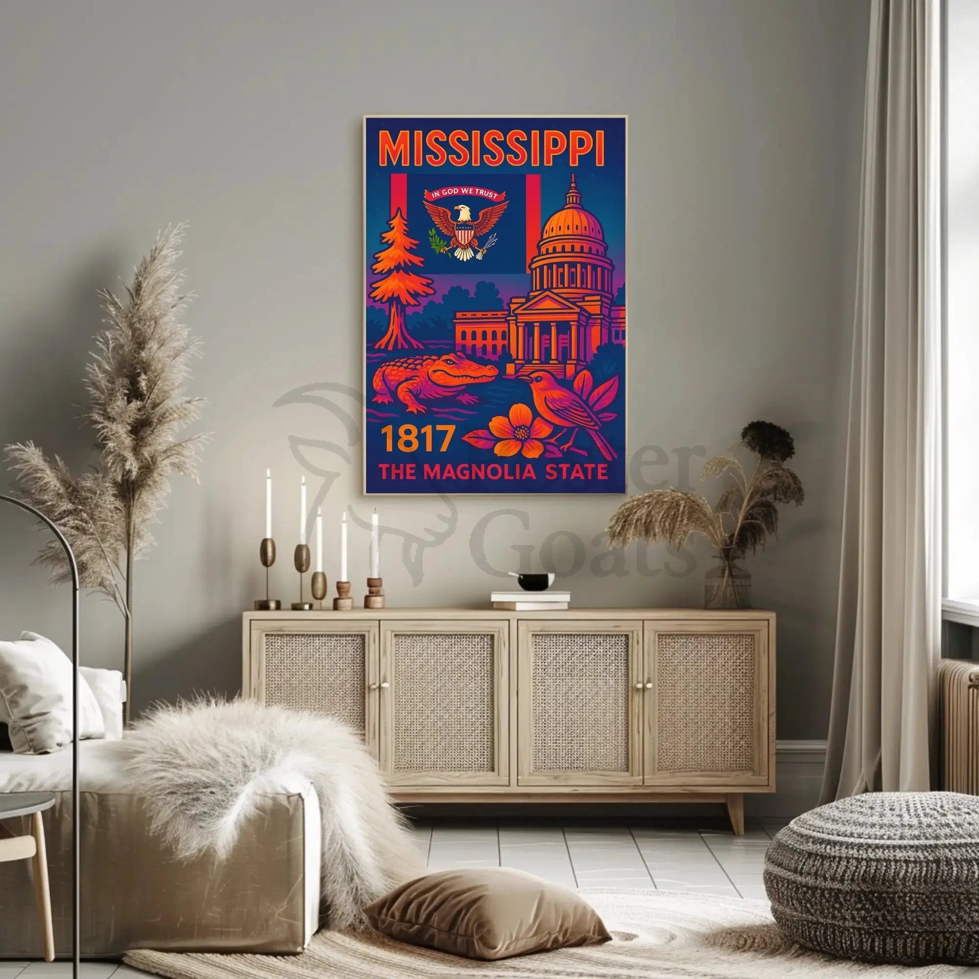 Stylized Mississippi Heritage Art Print - Cultural or Heritage Poster PosterGoat