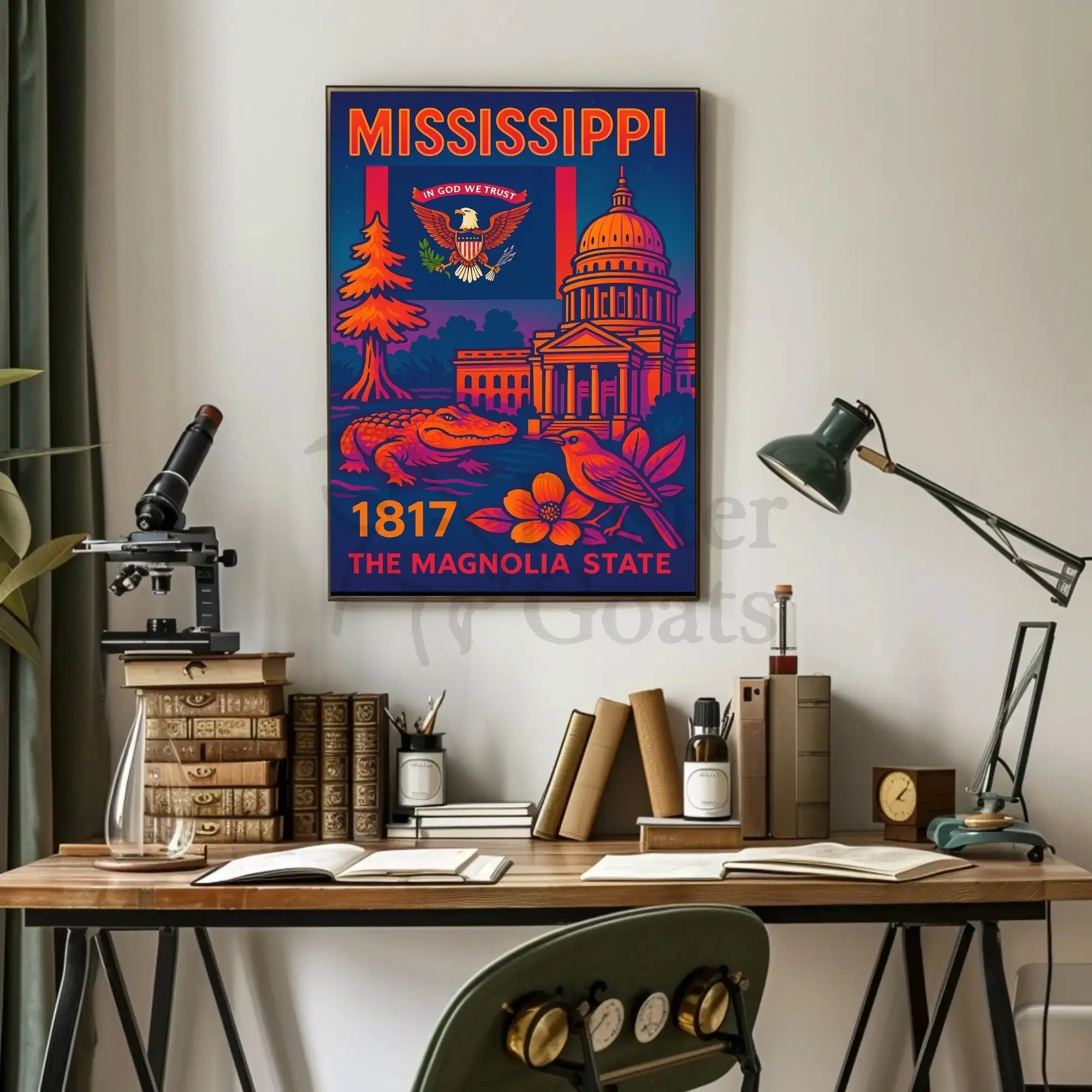 Stylized Mississippi Heritage Art Print - Cultural or Heritage Poster PosterGoat