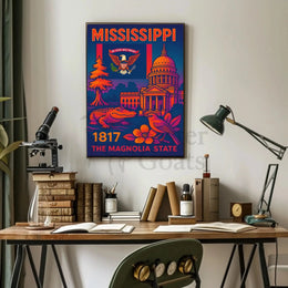 Stylized Mississippi Heritage Art Print - Cultural or Heritage Poster PosterGoat
