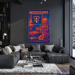 Stylized Mississippi Heritage Art Print - Cultural or Heritage Poster PosterGoat