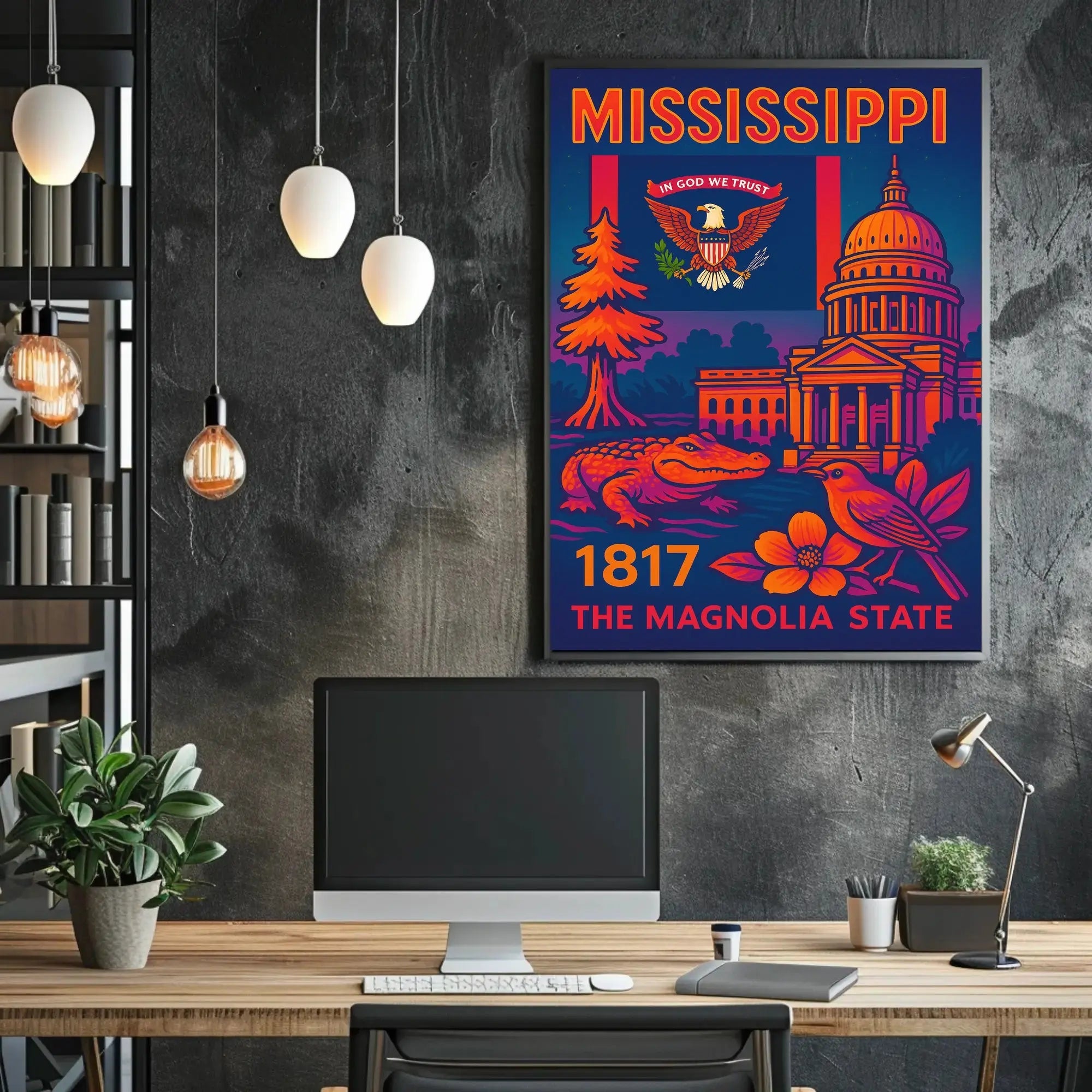 Stylized Mississippi Heritage Art Print - Cultural or Heritage Poster PosterGoat