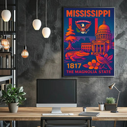 Stylized Mississippi Heritage Art Print - Cultural or Heritage Poster PosterGoat