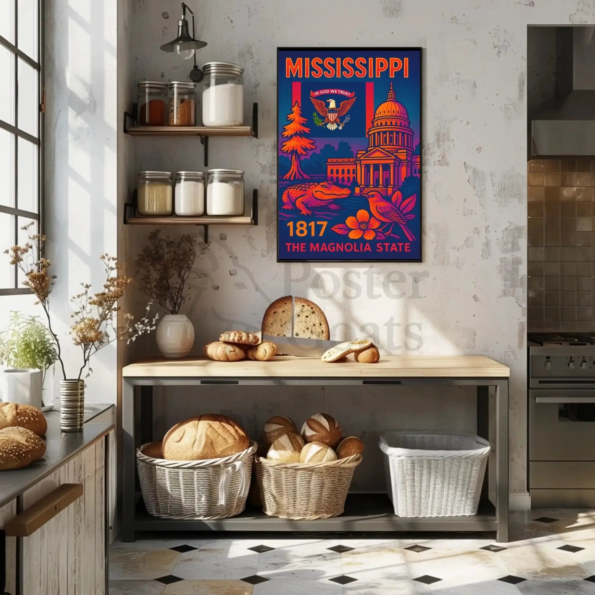 Stylized Mississippi Heritage Art Print - Cultural or Heritage Poster PosterGoat