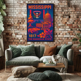 Stylized Mississippi Heritage Art Print - Cultural or Heritage Poster PosterGoat