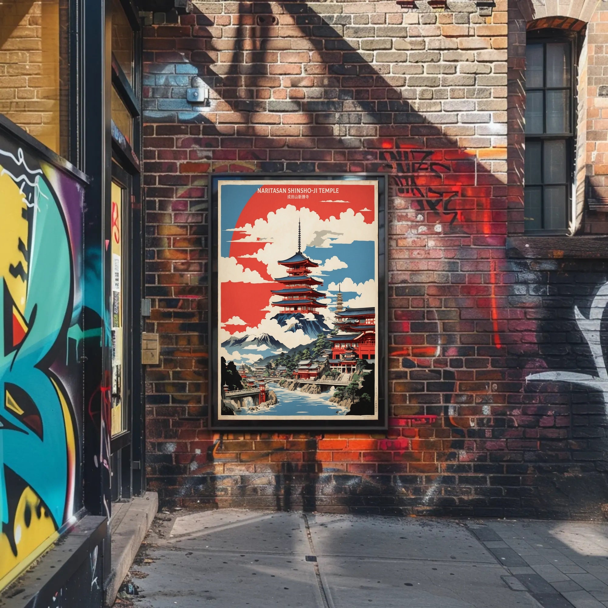 Stylized Naritasan Shinsho-ji Temple Travel Poster PosterGoat