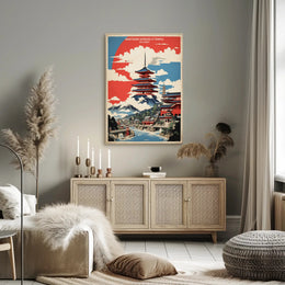 Stylized Naritasan Shinsho-ji Temple Travel Poster PosterGoat