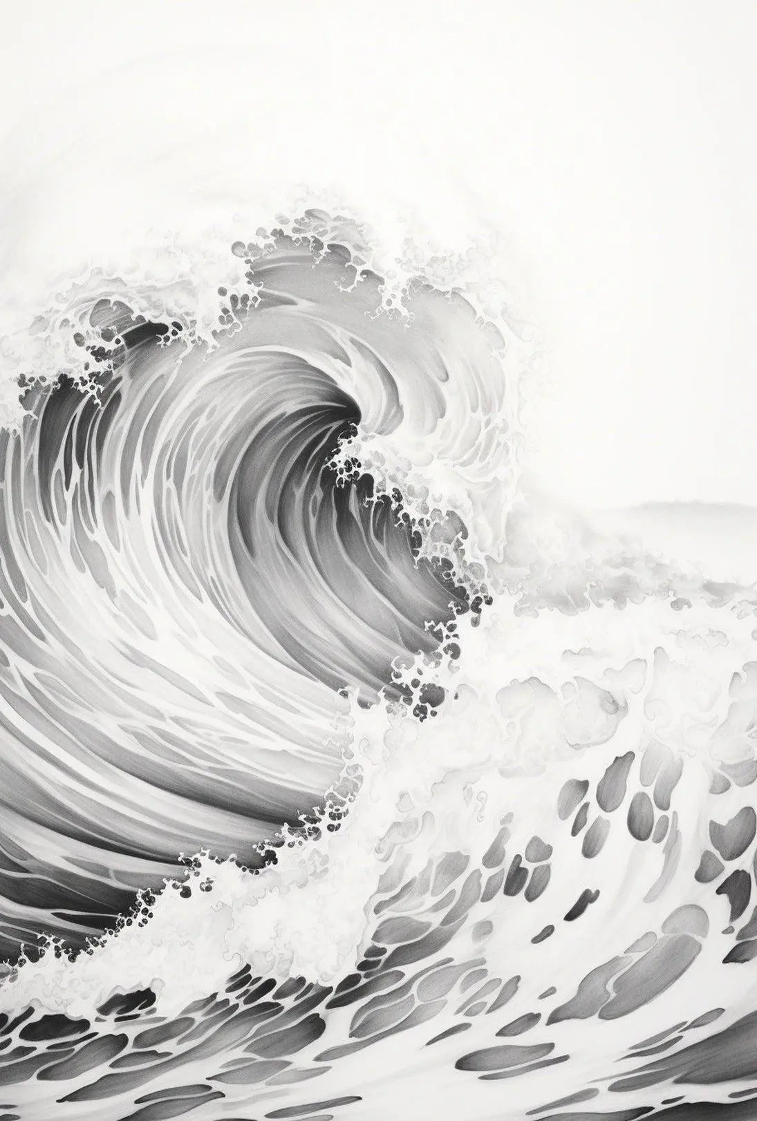 Stylized Ocean Wave Art Print Poster PosterGoat