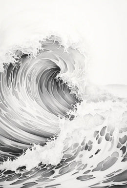 Stylized Ocean Wave Art Print Poster PosterGoat