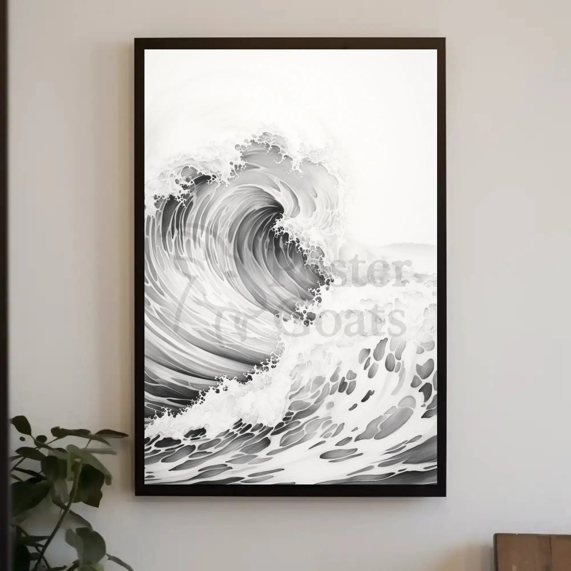 Stylized Ocean Wave Art Print Poster PosterGoat