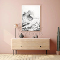 Stylized Ocean Wave Art Print Poster PosterGoat