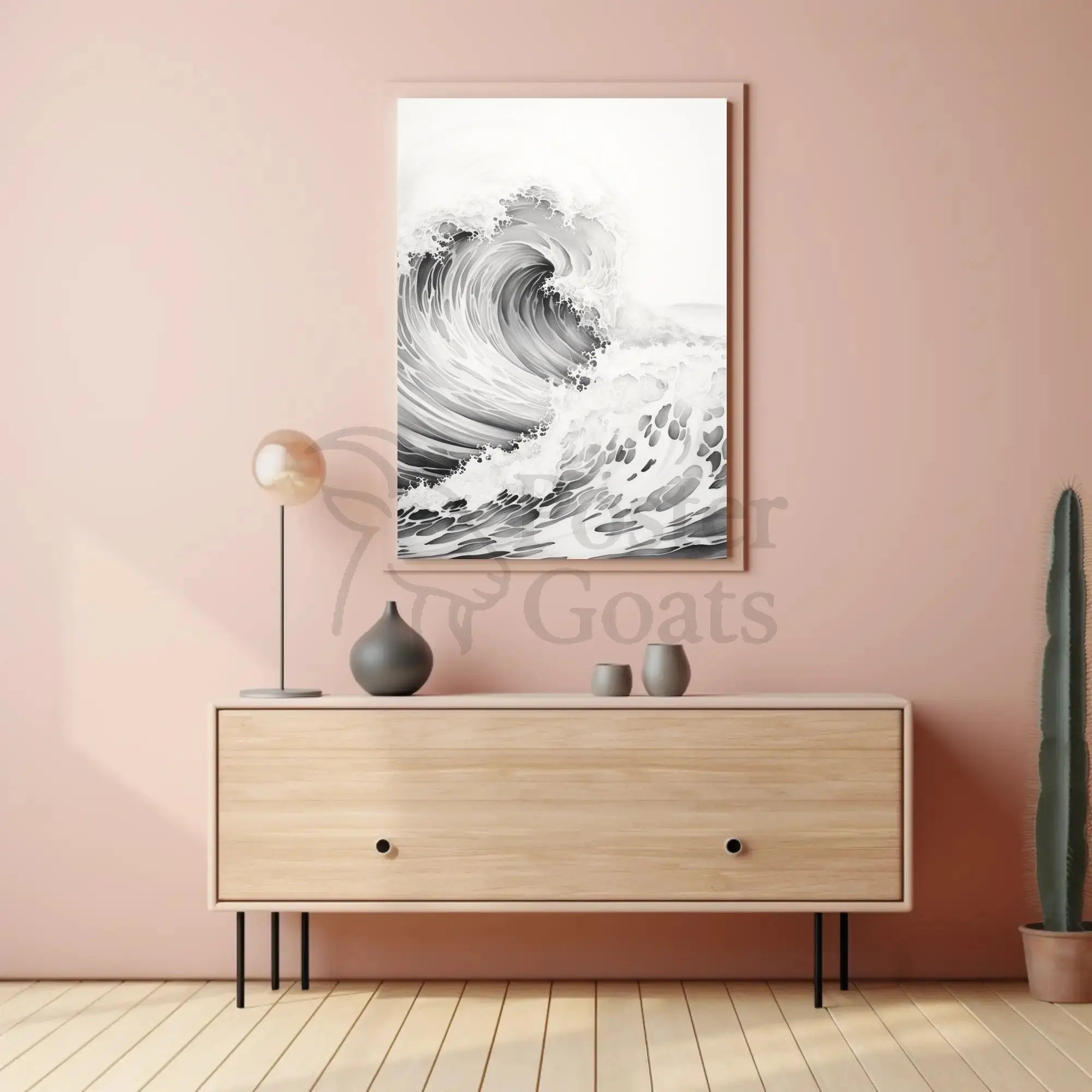 Stylized Ocean Wave Art Print Poster PosterGoat