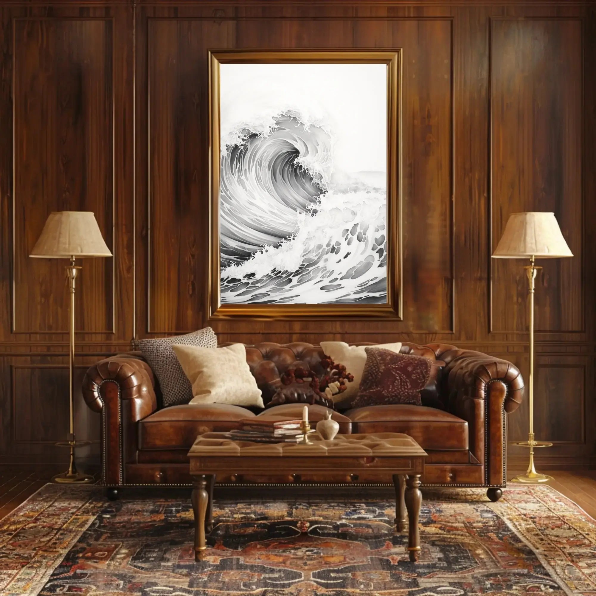 Stylized Ocean Wave Art Print Poster PosterGoat