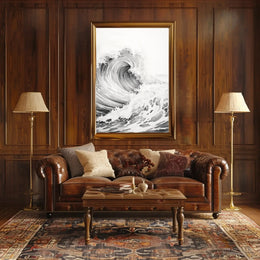 Stylized Ocean Wave Art Print Poster PosterGoat