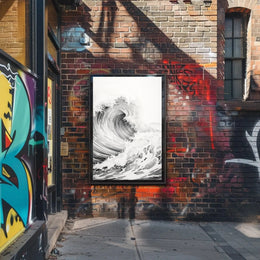 Stylized Ocean Wave Art Print Poster PosterGoat