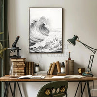 Stylized Ocean Wave Art Print Poster PosterGoat