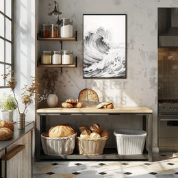Stylized Ocean Wave Art Print Poster PosterGoat