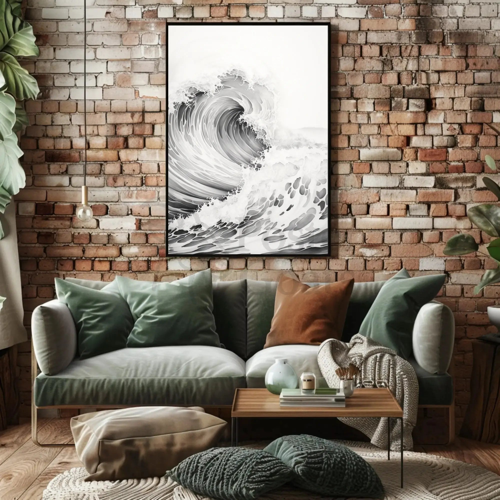 Stylized Ocean Wave Art Print Poster PosterGoat