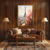Stylized Paris Skyline in Spring Artistic Poster PosterGoat