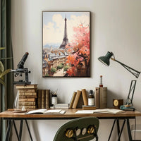 Stylized Paris Skyline in Spring Artistic Poster PosterGoat