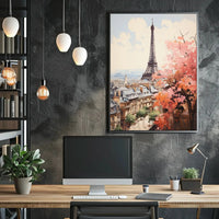 Stylized Paris Skyline in Spring Artistic Poster PosterGoat