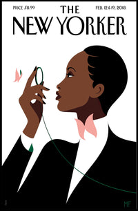 Stylized Person with Monocle Contemplation Cultural or Heritage Poster PosterGoat
