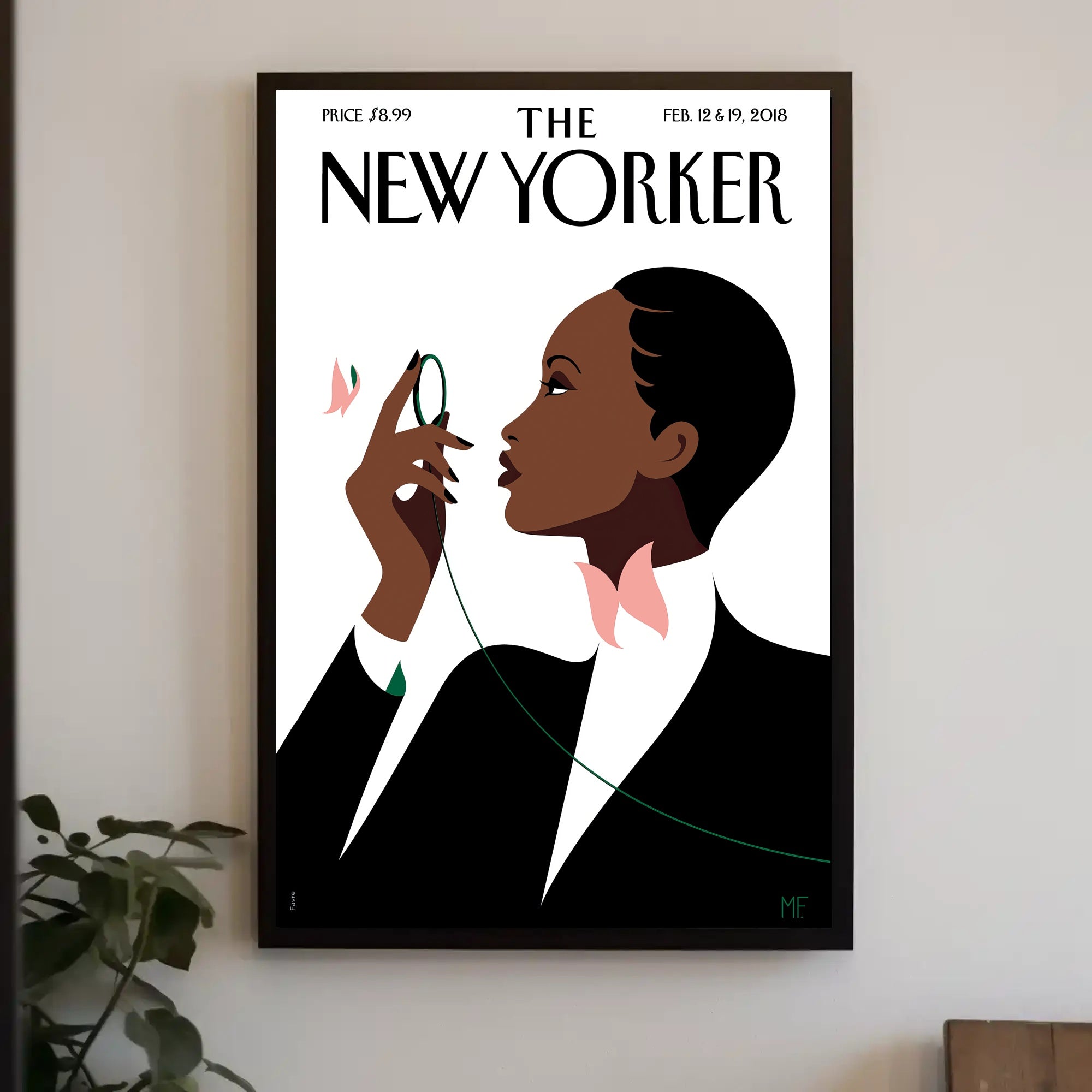 Stylized Person with Monocle Contemplation Cultural or Heritage Poster PosterGoat