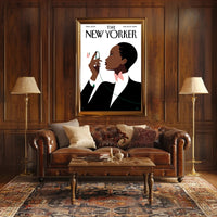 Stylized Person with Monocle Contemplation Cultural or Heritage Poster PosterGoat