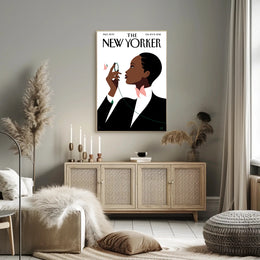 Stylized Person with Monocle Contemplation Cultural or Heritage Poster PosterGoat