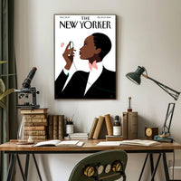 Stylized Person with Monocle Contemplation Cultural or Heritage Poster PosterGoat