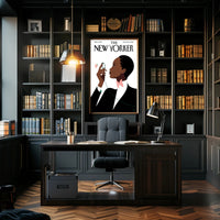 Stylized Person with Monocle Contemplation Cultural or Heritage Poster PosterGoat
