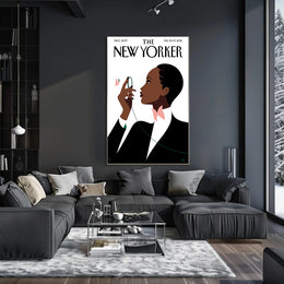 Stylized Person with Monocle Contemplation Cultural or Heritage Poster PosterGoat