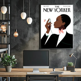 Stylized Person with Monocle Contemplation Cultural or Heritage Poster PosterGoat