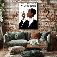 Stylized Person with Monocle Contemplation Cultural or Heritage Poster PosterGoat