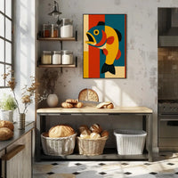 Stylized Retro Fish Art for Abstract Poster PosterGoat
