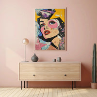 Stylized Retro Woman Pop Culture Artistic Poster PosterGoat