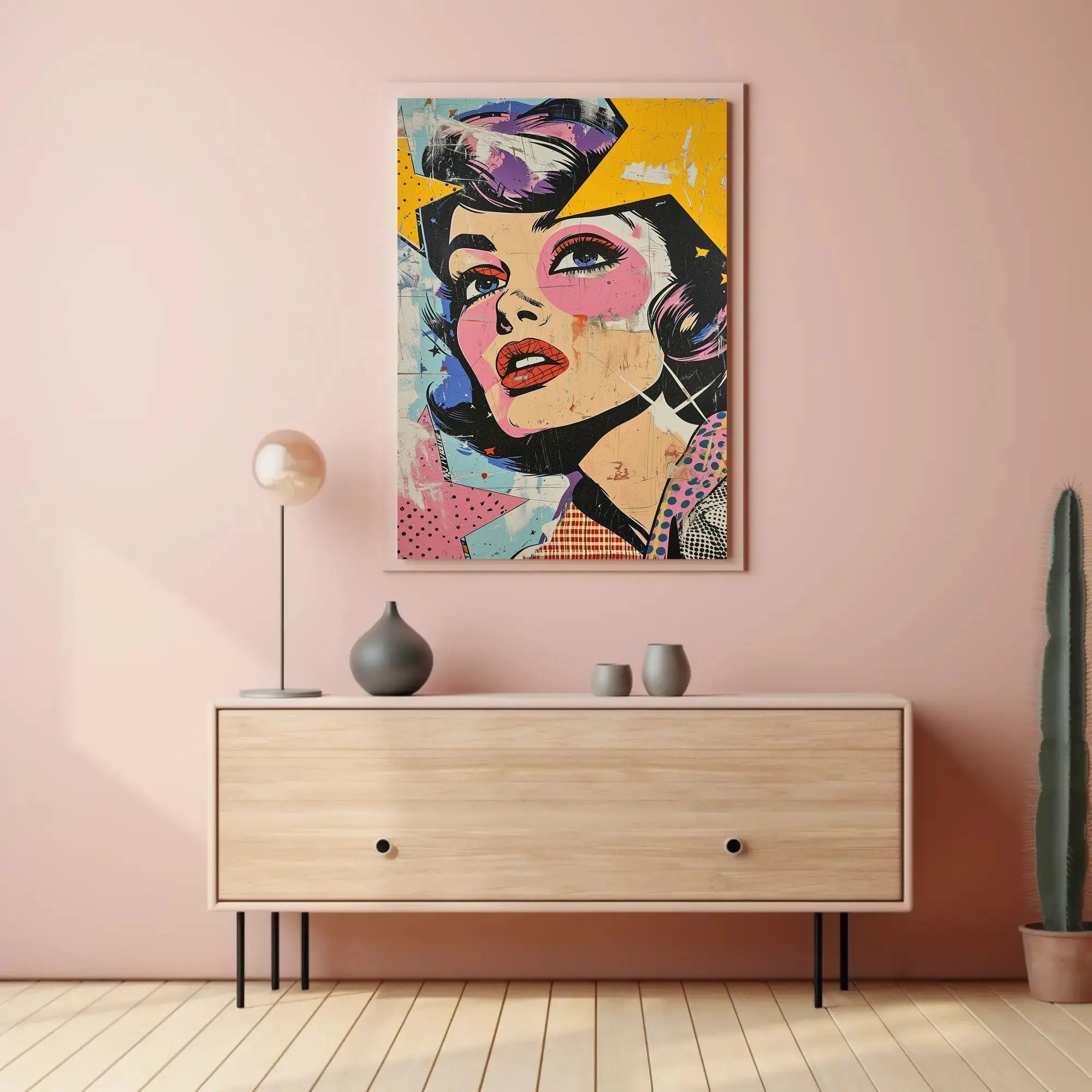 Stylized Retro Woman Pop Culture Artistic Poster PosterGoat