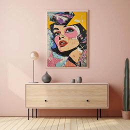 Stylized Retro Woman Pop Culture Artistic Poster PosterGoat