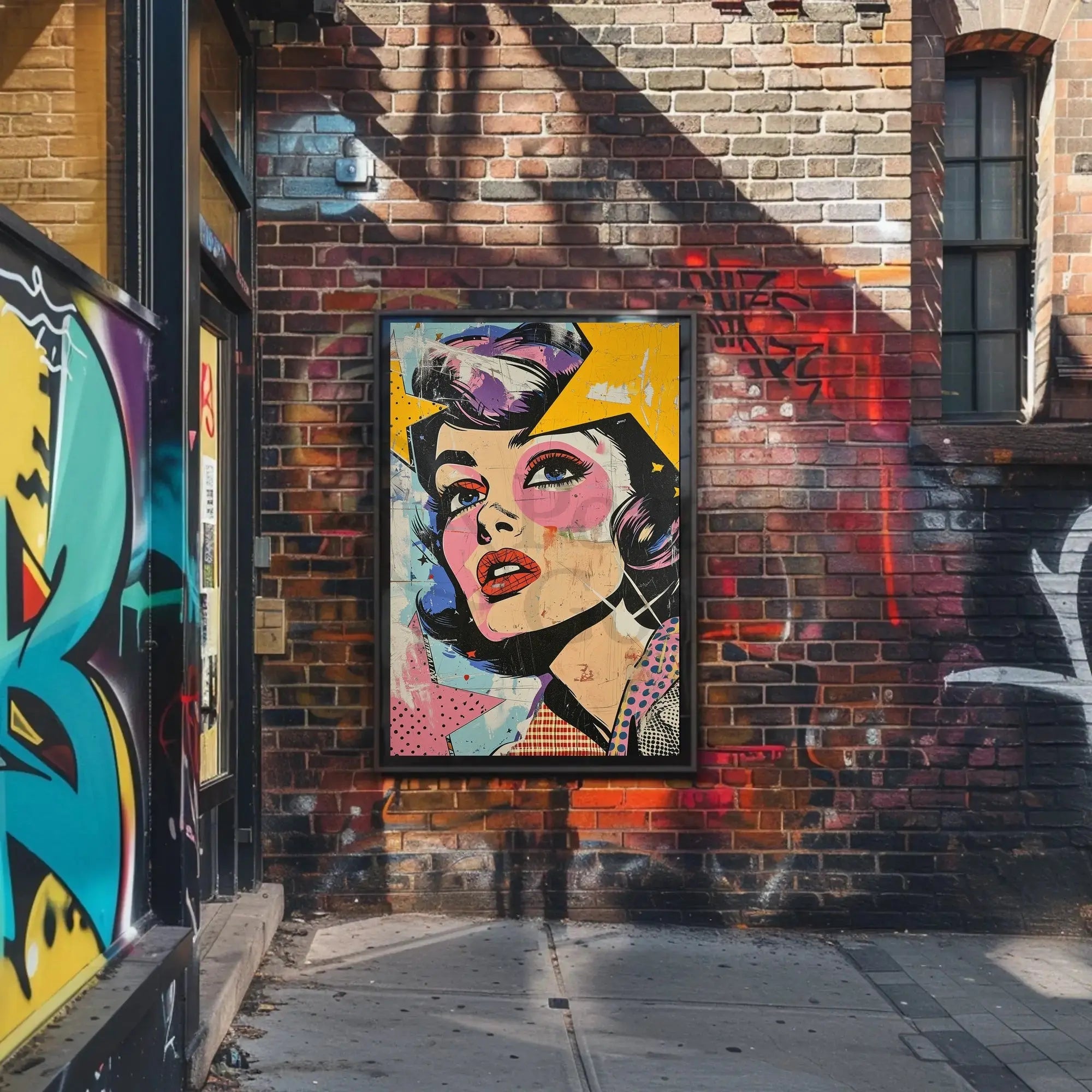 Stylized Retro Woman Pop Culture Artistic Poster PosterGoat